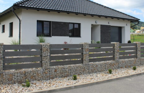 Gabionový plot – RD Minkovice Liberec
