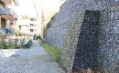 Gabionová zeď – Rezidence U Michelského mlýna