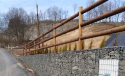 Gabionová zeď - silnice Stráž na Nisou