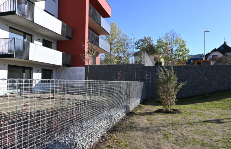 Gabionový plot – Rezidence Nové Modřany – Praha